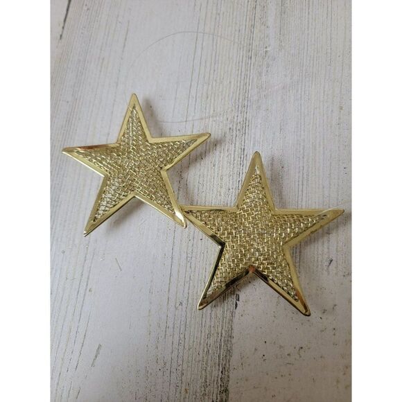 Golden star set mesh wire ornament Xmas decor - Picture 1 of 4